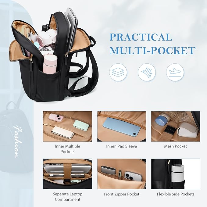 Travel Backpack for Women Personal Carry On Bag Business Weekender Hiking - Image 2