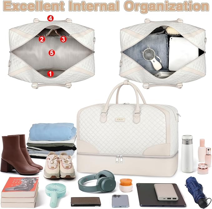 Weekender Bag for Women, Travel Duffel Bag Carry On Overnight Bag - Image 8