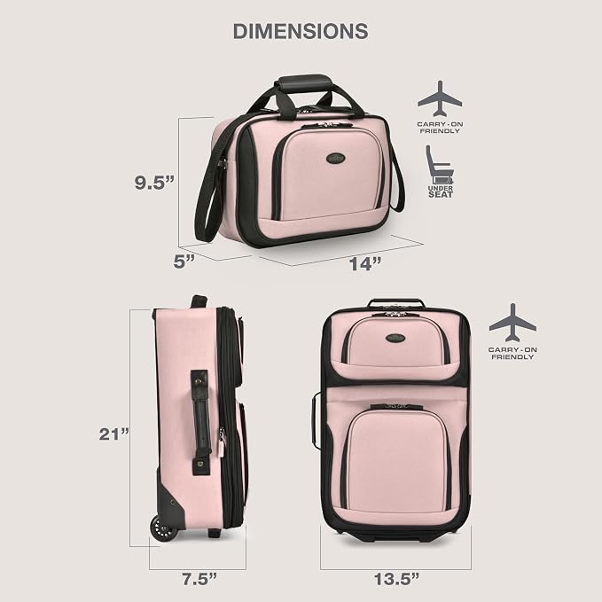 U.S. Traveler Rio Fabric Expandable Carry-on Luggage, Rolling Suitcase - Image 7