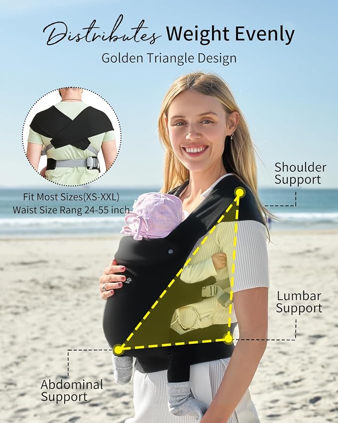 GROWNSY Baby Carrier Newborn to Toddler, Cozy Baby Wraps Carrier, Ergonomic - Image 6