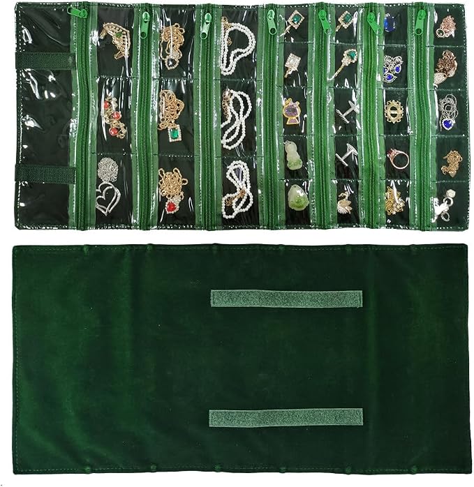 Travel Jewelry Roll Bag Portable Organizer Pouch by SCIKHEFT