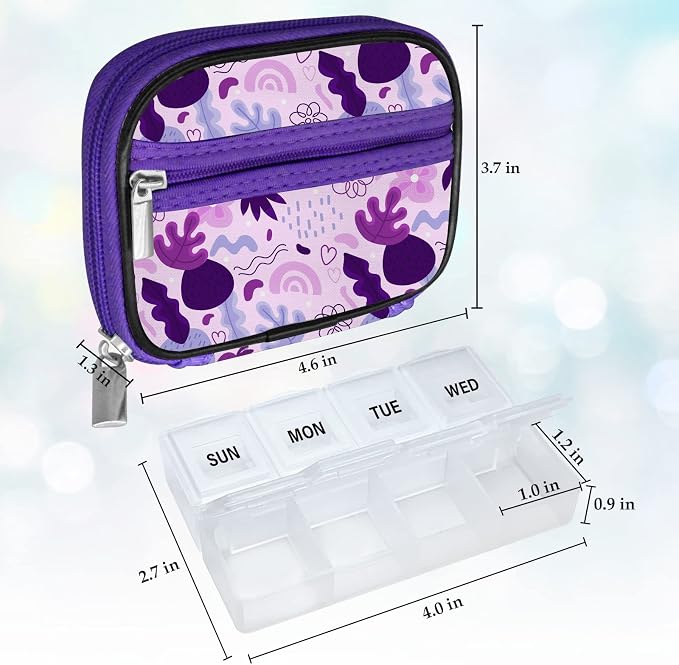 Serfeymi Weekly Travel Pill Organizer Pill Case - Image 2