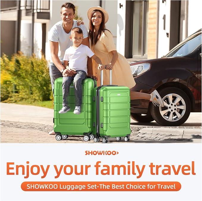 SHOWKOO Luggage Sets Expandable PC+ABS Durable Suitcase Sets Double Wheels TSA - Image 2