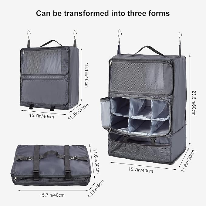 TABITORA Travel Portable Hanging Shelves Closet Organizer Packing Luggage - Image 5