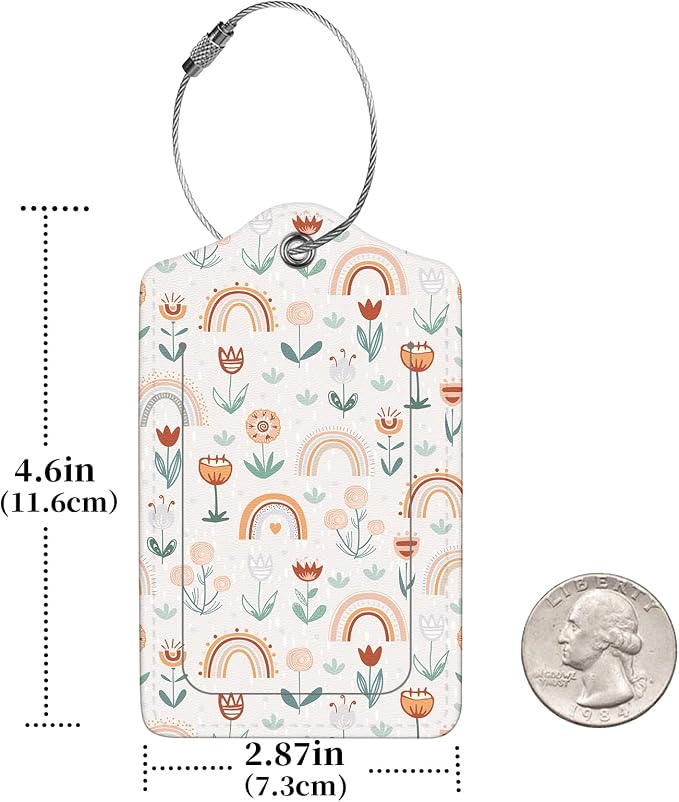 2 Pcs Luggage Tags for Suitcase, Cute Unique PU Leather Travel Bag Tag - Image 2