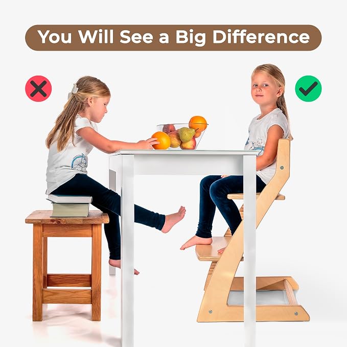 FORNEL Scandinavian Wooden High Chair | The Adjustable Grow-with-Me Chair - Image 5