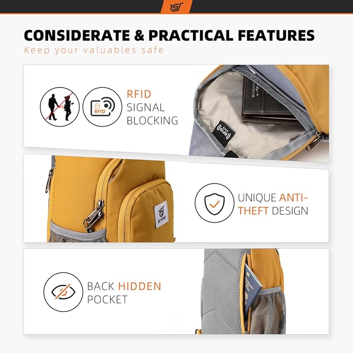 SKYSPER Sling Bag RFID Crossbody Sling Backpack Cross Body Shoulder Bag Travel - Image 3