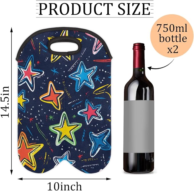 Neoprene Wine Tote, Bottle Carrier Gag Insulating Neoprene Thicker, Insulated - Image 2