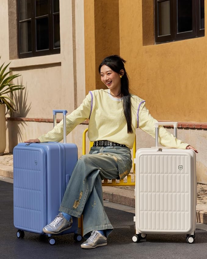 aji Expandable Top Open 26 Inch Checked Luggage - Image 2