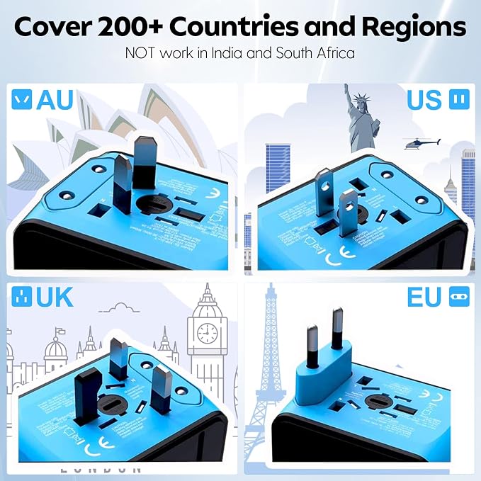 JMFONE Universal Travel Plug Adapter, International Power Adapter - Image 5