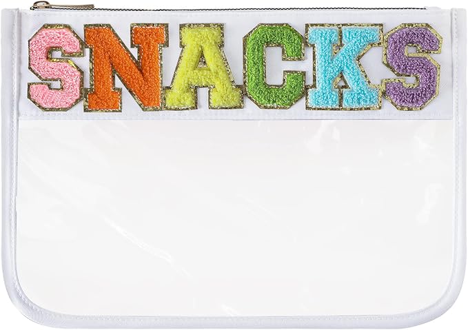DYSHAYEN Chenille Letter Clear Zipper Pouch by DYSHAYEN