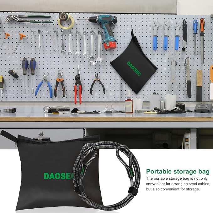 7 ft x 1/2" Heavy Duty Cut-Proof Security Cable | Flexible Vinyl-Coated Braided - Image 7