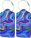 2-Packs Blue Purple Abstract Art Luggage Tags by SNAPMADE