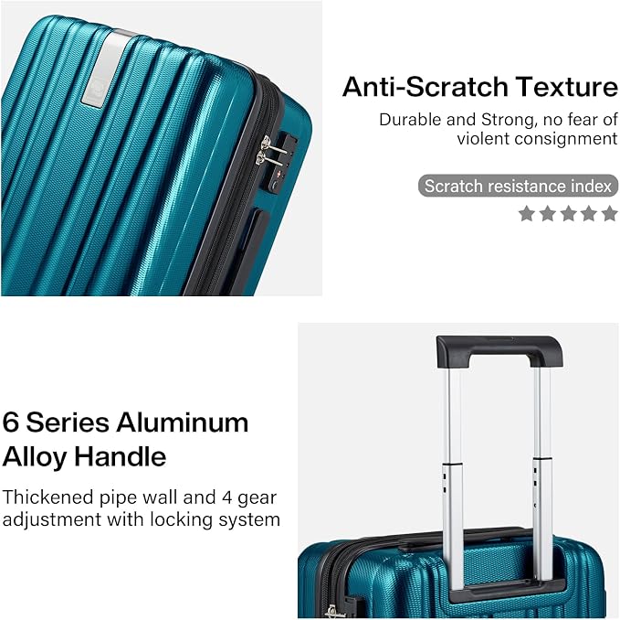 Hanke 24 Inch Expandable Checked Luggage Lightweight PC Hard Case Luggage - Image 6