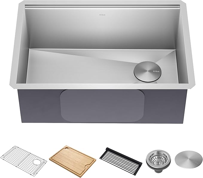KRAUS Kore 27-Inch Undermount Workstation 16 Gauge Single Bowl Stainless Steel by KRAUS