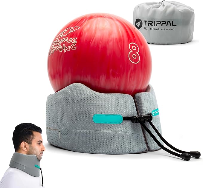 Travel Neck Pillow for Airplane, Neck Chin Support, Memory Foam, Machine by BAKLUCK