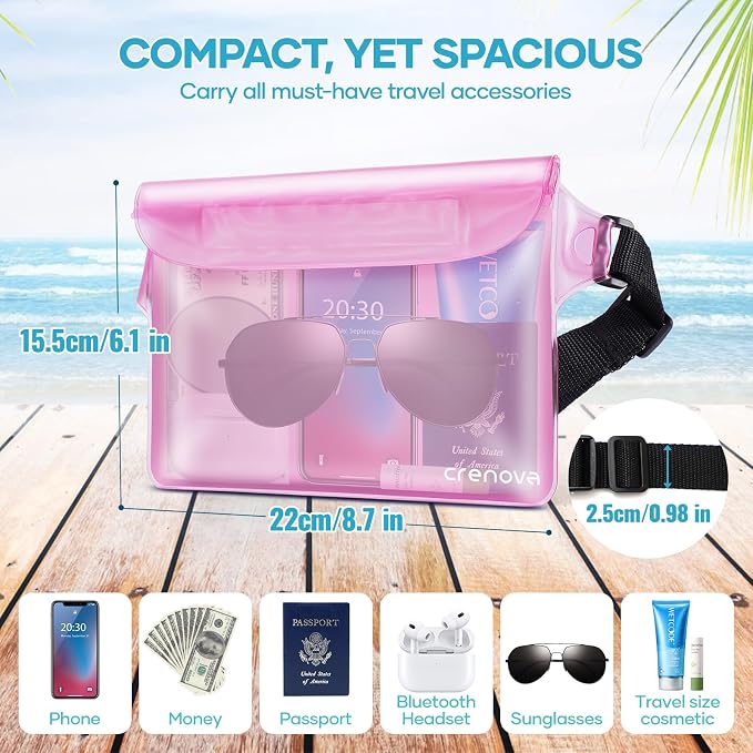 Waterproof Fanny Pack for Women, Waterproof Pouch for Phone Passport Purse - Image 7