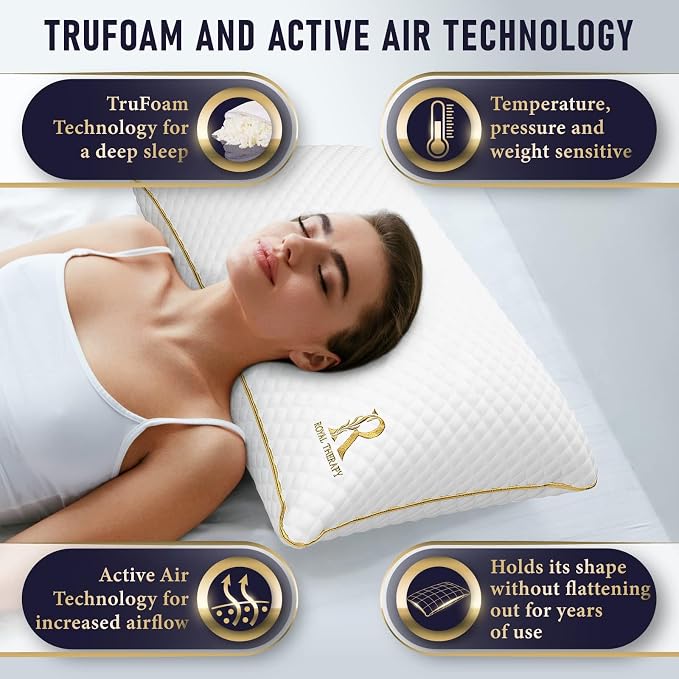 Royal Therapy 4-Pack King Memory Foam Pillow, Adjustable Shredded Pillow - Image 3