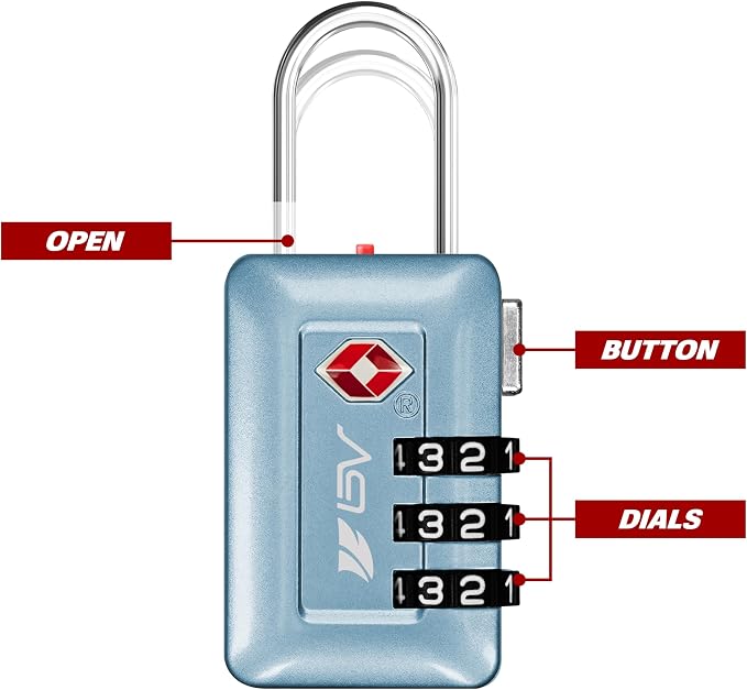 BV TSA Accepted Luggage Travel Lock, Set-Your-Own Combination Lock - Image 4