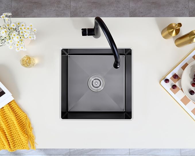 Black 18 inch Undermount Kitchen Sink - Image 7