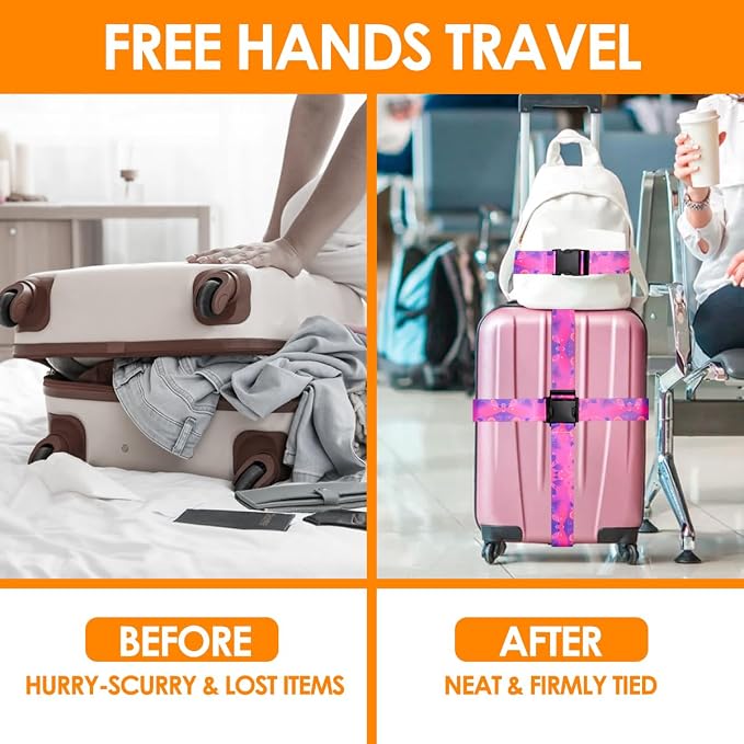 Adjustable Travel Luggage Strap Suitcase Belt Travel Bag Accessories 1.96 in W - Image 7