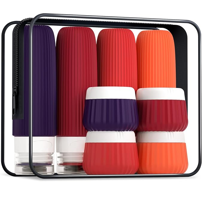 Travel Bottles for Toiletries 8 Pack, TSA Approved 3 oz Travel Containers by Mrsdry
