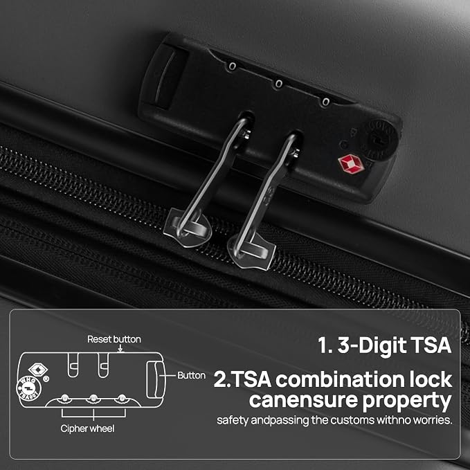 Carry on Luggage 22 X 14 X 9 Airline Approved, 20 Inch Luggage - Image 5
