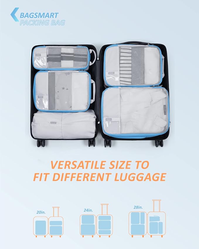 BAGSMART 6 Set Compression Packing Cubes - Image 3