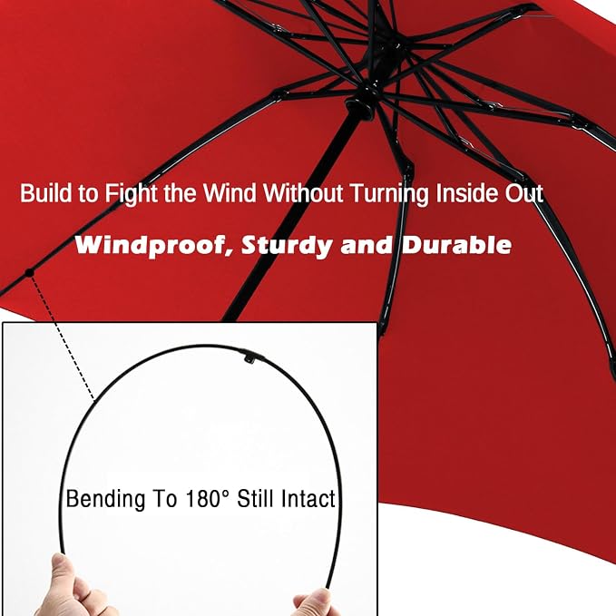 LANBRELLA Compact Reverse Folding Umbrella Auto Windproof Travel Umbrella - Image 4