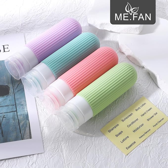 ME.FAN Travel Bottles for Toiletries, TSA Approved 3oz Silicone Journey Size - Image 7