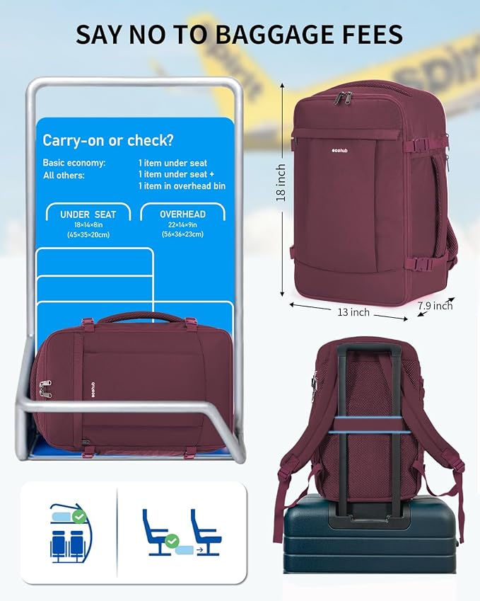 ECOHUB Travel Backpack for Women, Carry on Backpack - Image 2