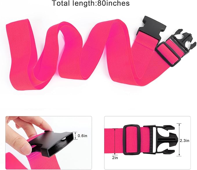 2Pcs Luggage Straps for Suitcase Travel Accessories TSA Approved, 80In Long - Image 3