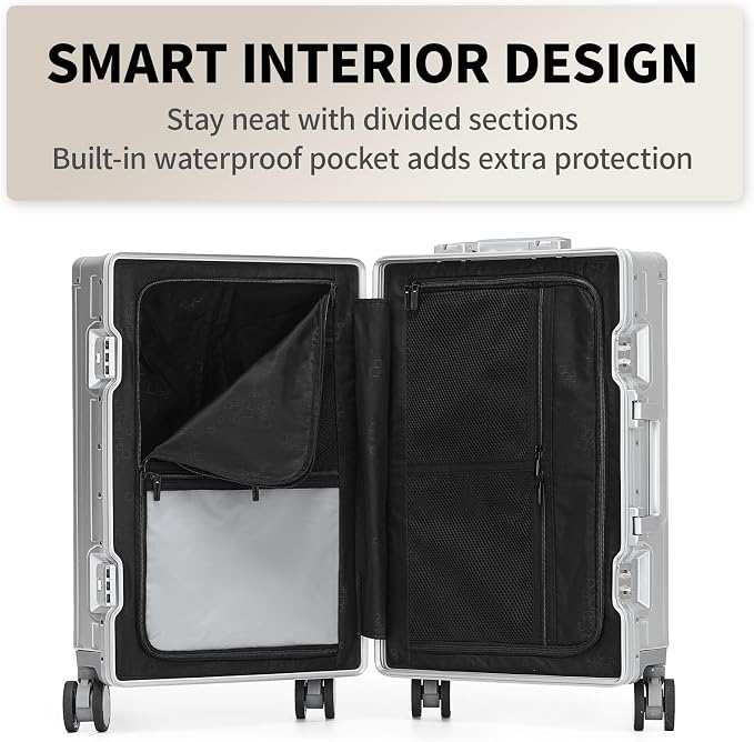 20 Inch All Aluminum Carry On Luggage 22x14x9 Airline Approved - Image 7