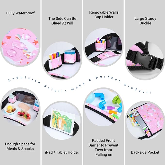 COOLBEBE Kids Travel Tray for Toddler Car Seat, Travel Tray for Airplane - Image 5