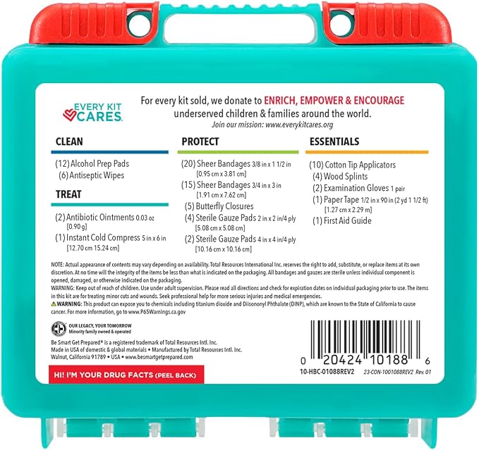 Be Smart Get Prepared 85 Piece First Aid Kit: Clean, Protect Minor Cuts - Image 3