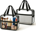XEWEA 2PCS Middle TSA Approved Clear Travel Toiletry Bags by XEWEA