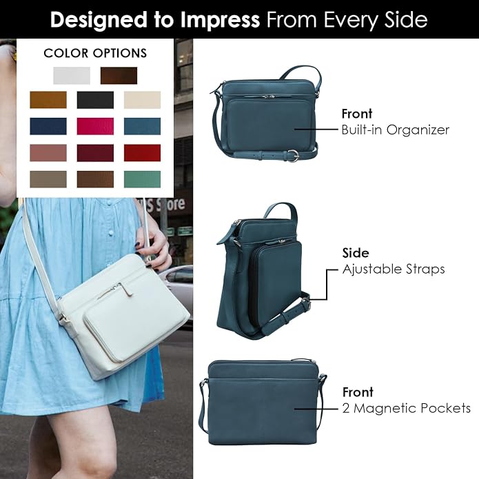 ili New York Genuine Leather Crossbody Bags - Image 2