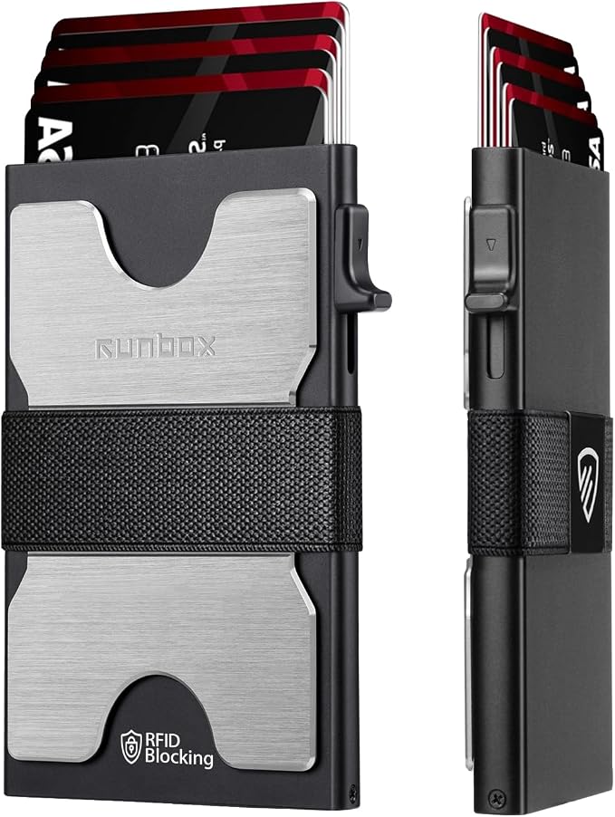 Mens Business Card Holder, Slim Card Wallet by RUNBOX