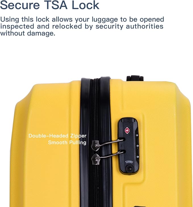 Campfun 3 Piece Luggage Sets, Hardshell ABS Luggage - Image 5