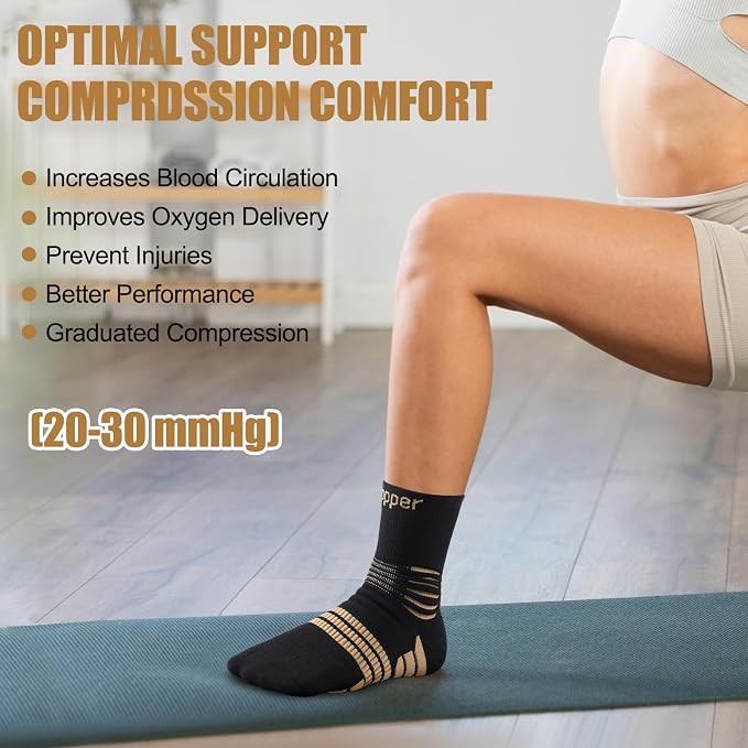 NEENCA Professional Copper Compression Socks, Medical Ankle Support Socks - Image 6