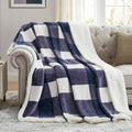 PU MEI Sherpa Blanket Fleece Throw Blanket Full Queen Plaid Thick Bed Blanket by HOME