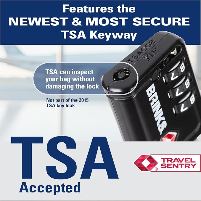 Brinks TSA Accepted Indicator Luggage Lock, New More Secure TSA008 Key - Image 3