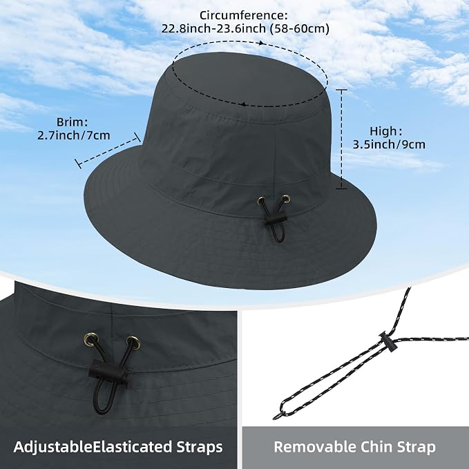 Durio Waterproof Bucket Hats for Woman UPF 50+ Sun Hat UV Protection Packable - Image 3