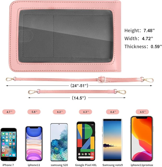 Crossbody Cellphone Purse Women Touch Screen Bag RFID Blocking Wallet Handbag - Image 6
