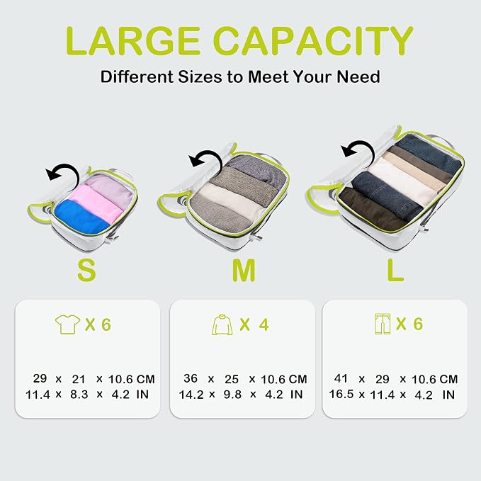 Cipway Compression Packing Cubes, Ultralight Luggage Organizer Bags, Travel - Image 6