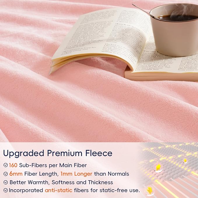 PHF Ultra Soft Fleece Blanket King Size, No Shed No Pilling Luxury Plush Cozy - Image 4