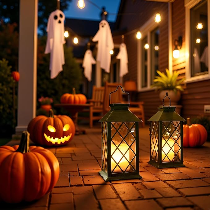 TAKE ME 14" Solar Lanterns Outdoor Waterproof Garden Lanterns Large Flickering - Image 3