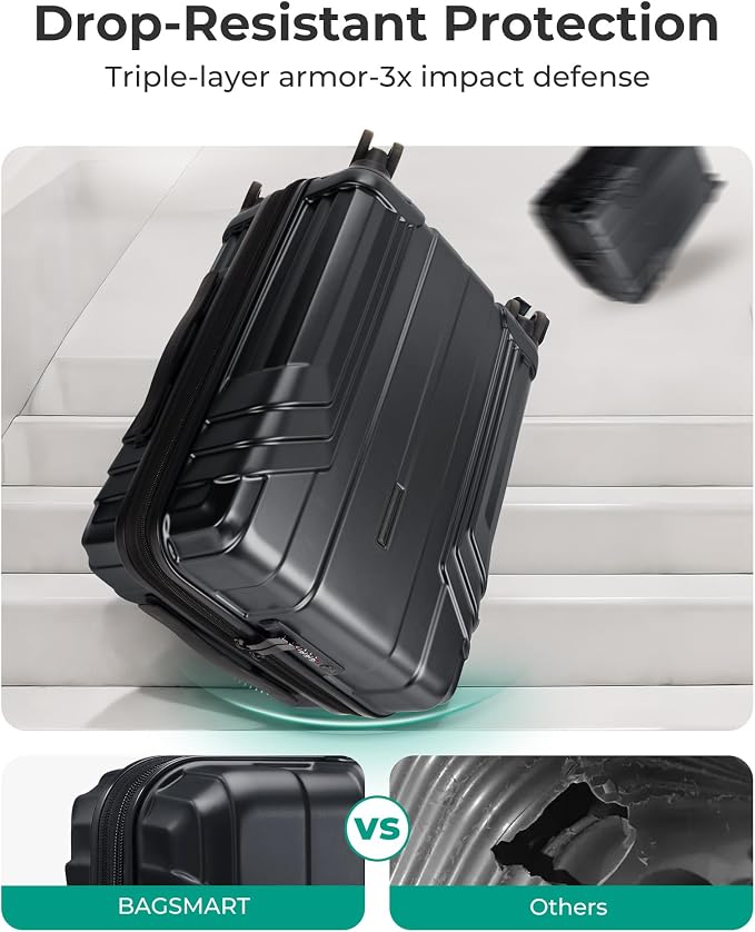 BAGSMART Expandable Carry On Luggage 22x14x9 Airline Approved, 1OO% PC - Image 6
