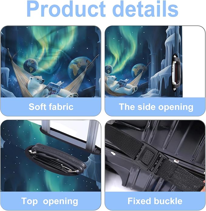 Polar bear Luggage Cover Washable Suitcase Protector Anti-Scratch, Stretchable - Image 3