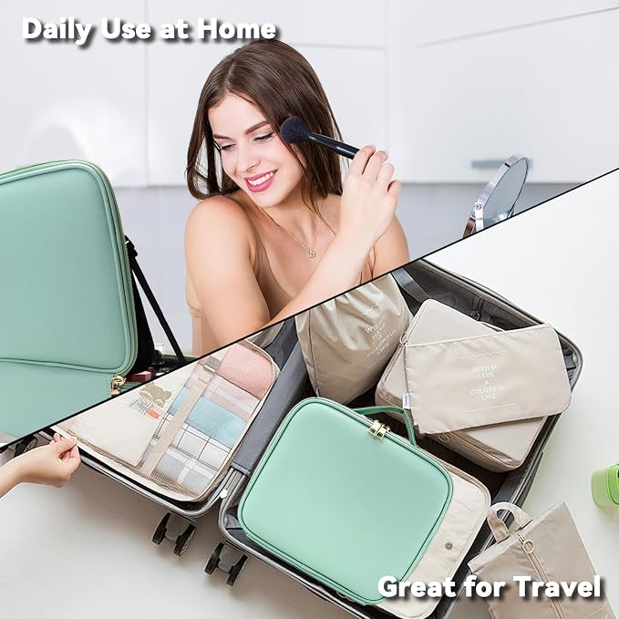 Travel Makeup Bag with LED Mirror and 10x magnifying glass with 3 Lighted - Image 6